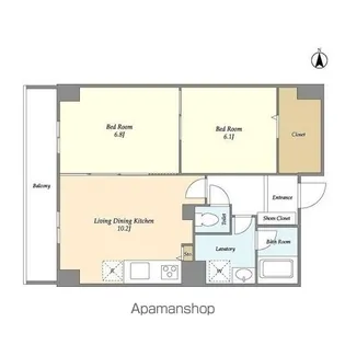 1SLDKの間取り画像