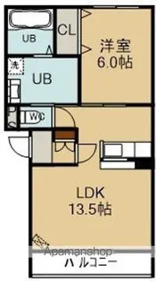 グランディスリーオⅡ【105号室】の間取り