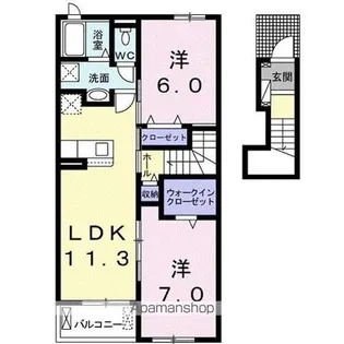 香川県高松市木太町【アパート】の間取り