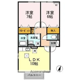 セジュールミゾカワ B棟【1階】の間取り