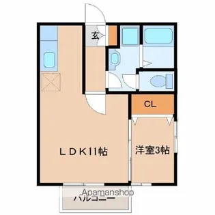 コーポ大住Ⅱ【202号室】の間取り