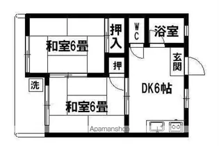 元家コーポ【201号室】の間取り