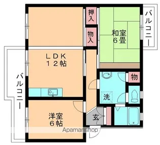 みつわ台団地4号棟【504号室】の間取り