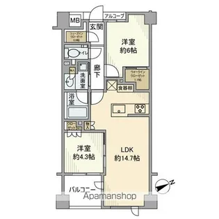 ジオ市谷仲之町【1階】の間取り