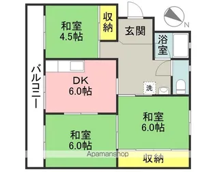 夏吉グリーンハイツ【205号室】の間取り