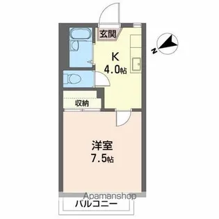 ユーロハイツ名須川B【203号室】の間取り