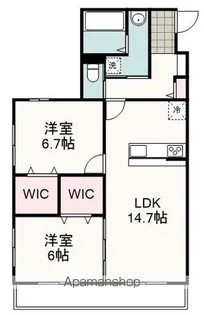 黒門【105号室】の間取り