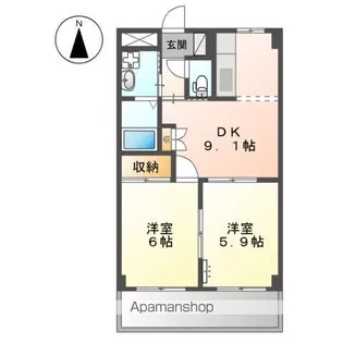 リヴィエール宮前【1階】の間取り