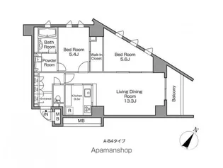 レジディアタワー中目黒【17階】の間取り