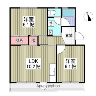 サンシャイン新真鍋【106号室】の間取り