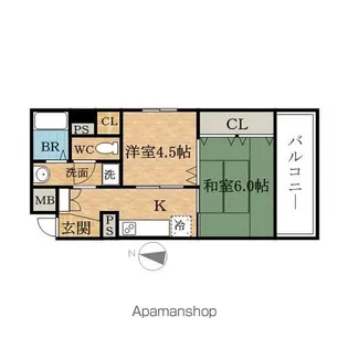 シャトー弁天弐番館【3階】の間取り