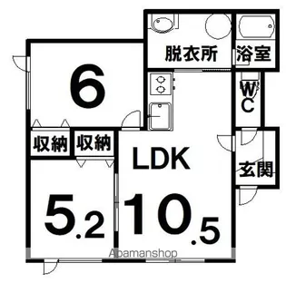 ベーシックⅠ【201号室】の間取り
