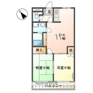 コーポイマージュB棟【1階】の間取り