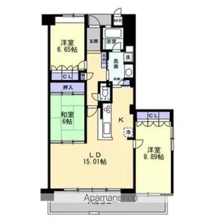 アルファステイツ今里公園【702号室】の間取り