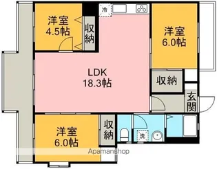 ハイツ南【3階】の間取り