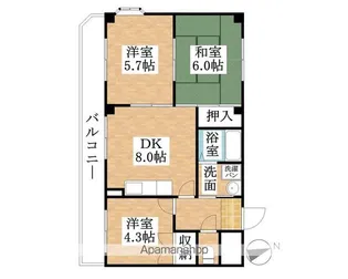 メゾンメリオール【3階】の間取り