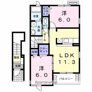 リバーサイドYK Ⅰ【2階】の間取り