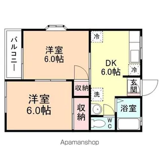 ソルシェK C棟【112号室】の間取り
