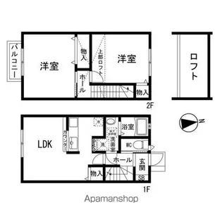 ノーブル八乙女【1階】の間取り