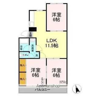 第3山忠マンション【4階】の間取り