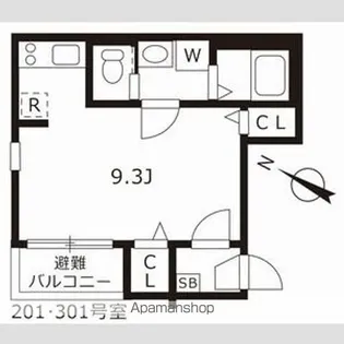 ハーモニーテラス佐古前町【2階】の間取り