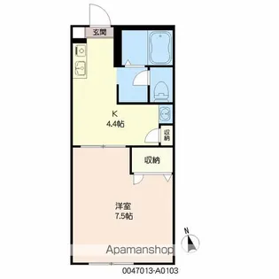 グリーンヒルハイツ【103号室】の間取り