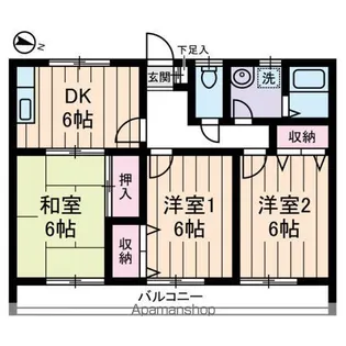 シャトル金山【2階】の間取り