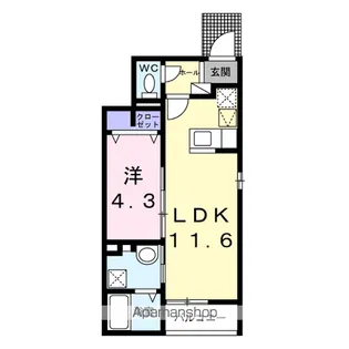 ビリーブ コガネ【1階】の間取り