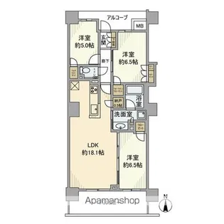プラウド阪急塚口駅前【12階】の間取り