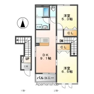 サンライフ神守Ⅲ【2階】の間取り