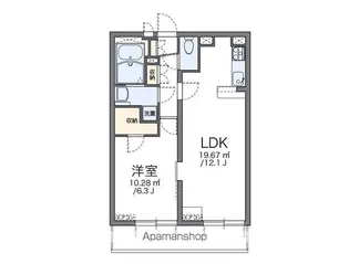 レオパレス21リバーアイランド【4階】の間取り