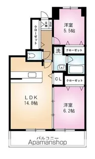フラージュ・ヴェール【1階】の間取り