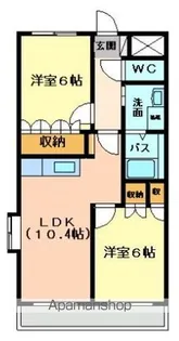 アルビレオB棟【206号室】の間取り