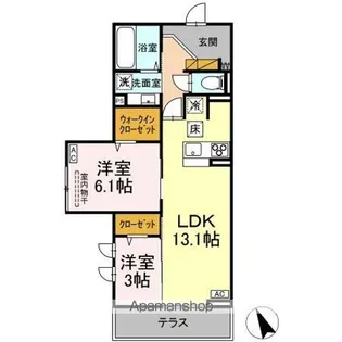 D’S LIEN (ディーズリアン) F【1階】の間取り