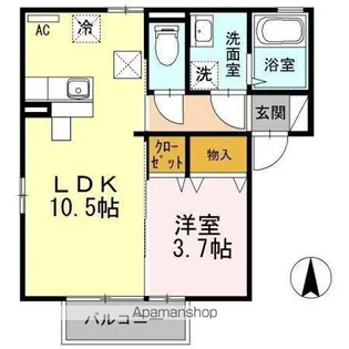 エクセレントヴィラ D棟【1階】の間取り