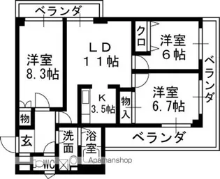 大谷町アネックス【6階】の間取り