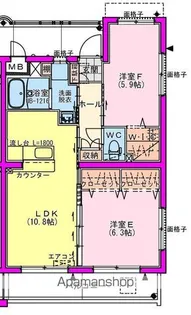 コンフォール霧島【2階】の間取り