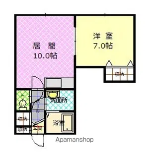 リバティ花咲【108号室】の間取り