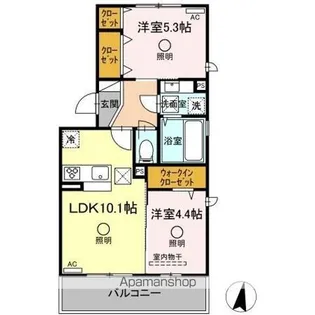 クレリア【1階】の間取り