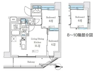プライムブリス品川中延【8階】の間取り