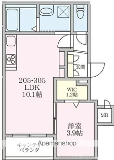SERES PROMENADE【305号室号室】の間取り