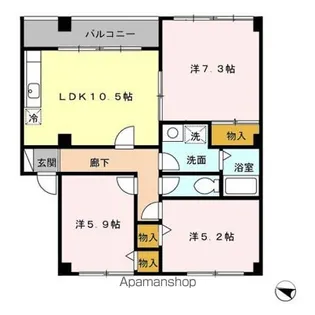 メイユールヤマタケ G【1階】の間取り