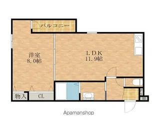 グレンツェント泉大津【303号室】の間取り
