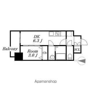 メイクスWアート名駅南Ⅲ【704号室号室】の間取り