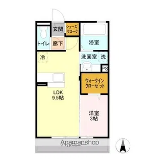 Mスカイ Ⅱ【1階】の間取り