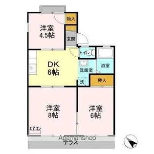 スカイハイツ池田 B【1階】の間取り