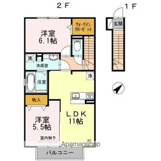 ヴィラ 宿跡【2階】の間取り
