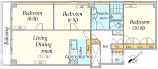 大永初台マンション【9階】の間取り
