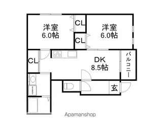 モンレーヴ平津【1階】の間取り