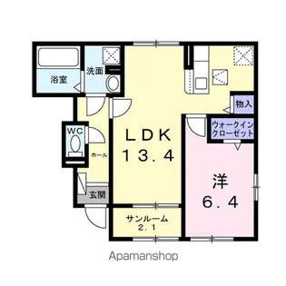 グランドパレスもみの木【1階】の間取り